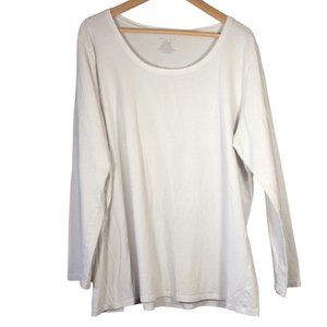 Size: 3X - White Long Sleeve Top
